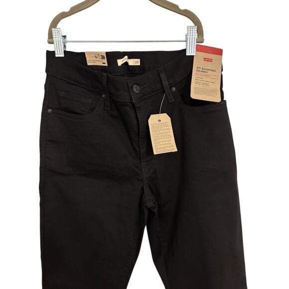 NWT Levi's 311 Shaping Skinny Mid-rise Denim Jeans Sz 28x30 Black Stretch - Picture 5 of 9